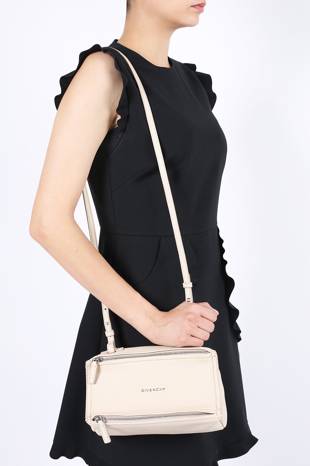 【GIVENCHY】PANDORA MINI SHOULDER BAG Givenchy Pandora Mini Black Smooth Leather Crossbody